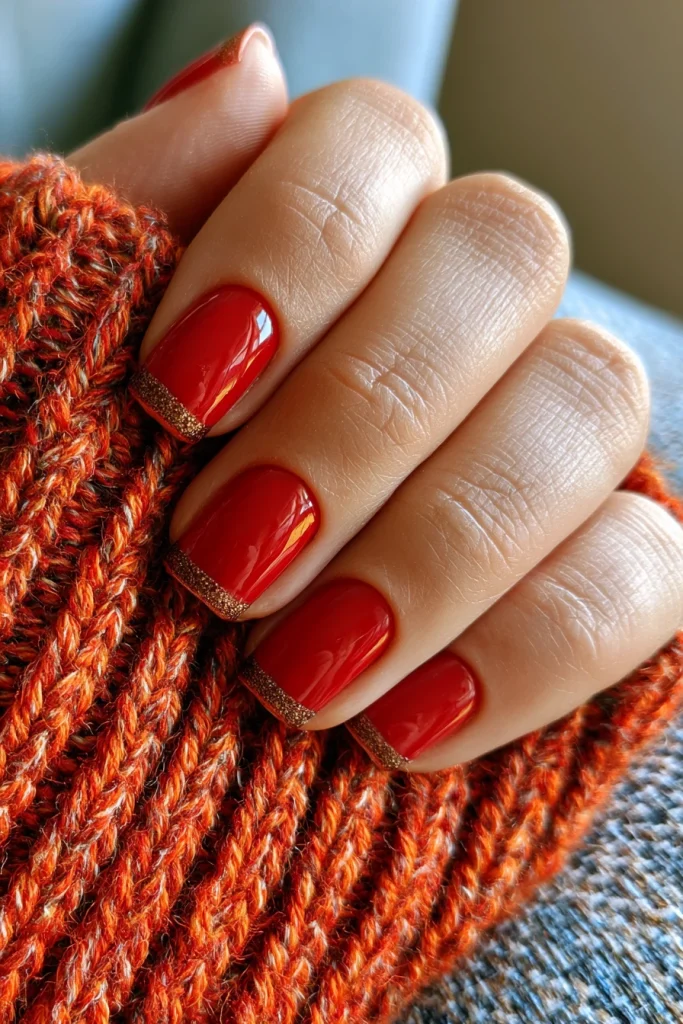 9 Red Brown Nails Ideas 9 Inspo Nails Red with Brown French Tips