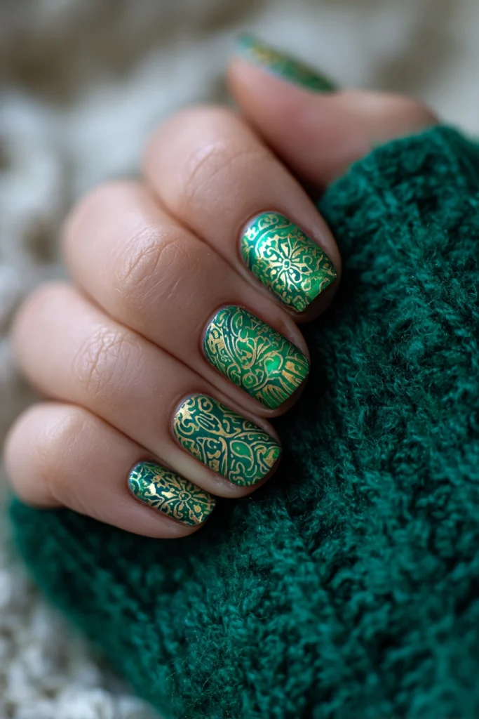 13 Summer Nails Green Ideas 9 Ireland Inspired Emerald Green Nails