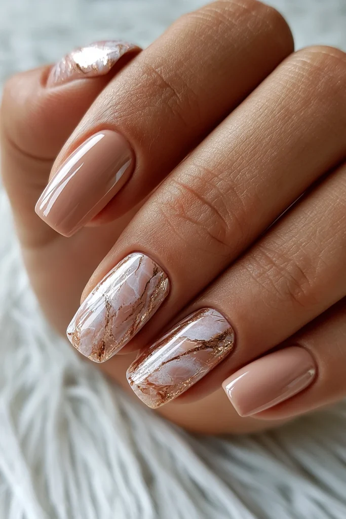 8 Brown Marble Nails Ideas 3 Light Brown Marble Acrylic Nails