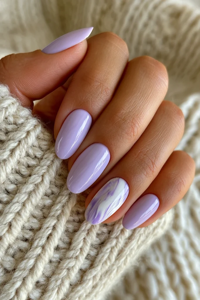 8 Short Glazed Donut Nails Ideas 6 Light Lavender Glazed Summer Nails