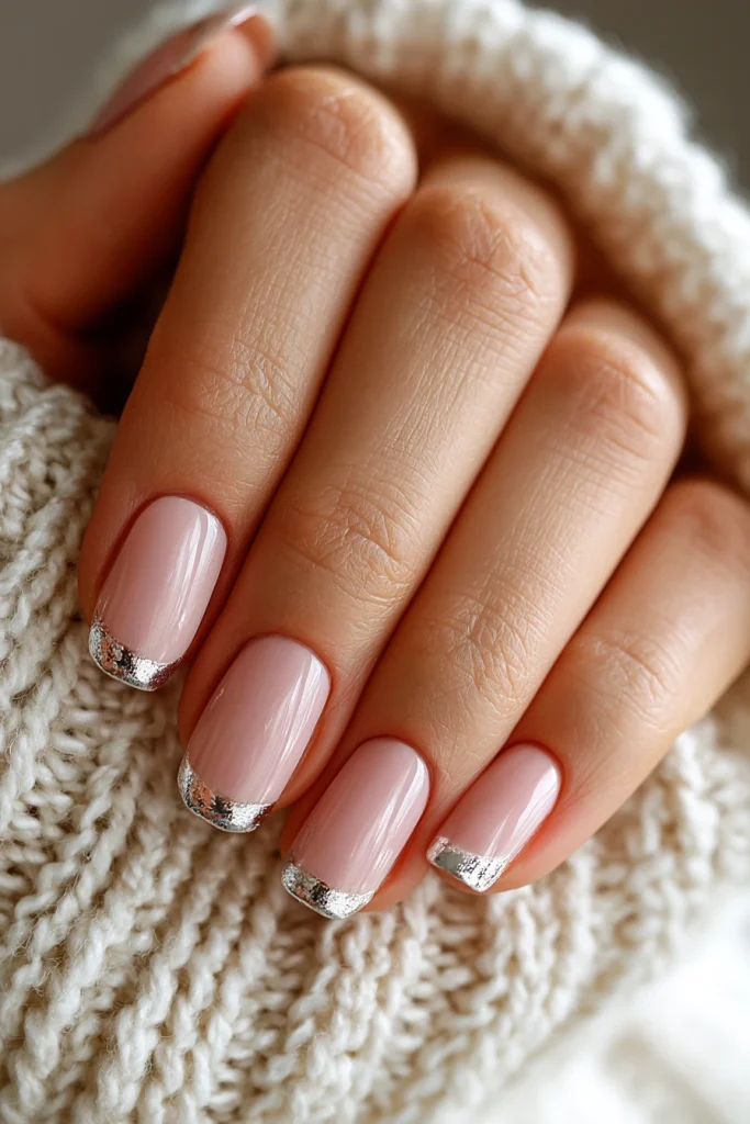 9 Glazed Donut Nails Hailey Bieber Pink Ideas 9 Light Pink French Tip with Chrome