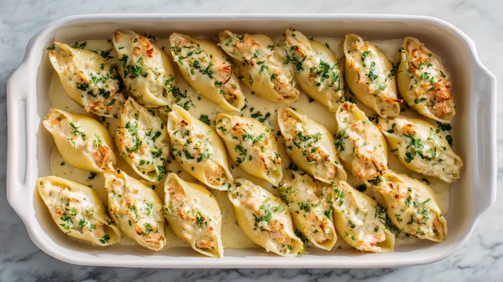 Lobster-Stuffed Shells - Rich & Tender Restaurant Dinner 13 Lobster-Stuffed Shells