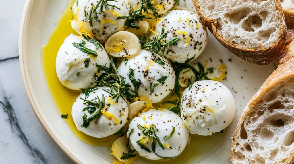 Marinated Mozzarella and Burrata - Easy Italian Appetizer 9 Marinated Mozzarella and Burrata