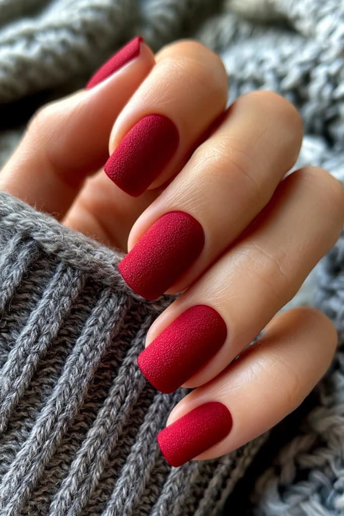 11 Cherry Red Nails Ideas 11 Matte Cherry Red Nails