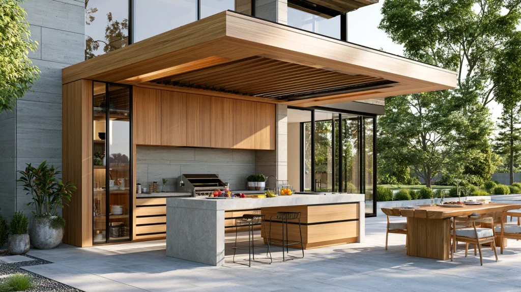 9 Modern Outdoor Kitchen Design Ideas 9 Minimal Outdoor Kitchen with Clean Lines