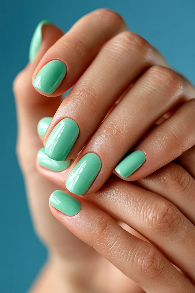 10 Plain Summer Nails Ideas 3 Mint Nail Color for a Fresh Summer Look