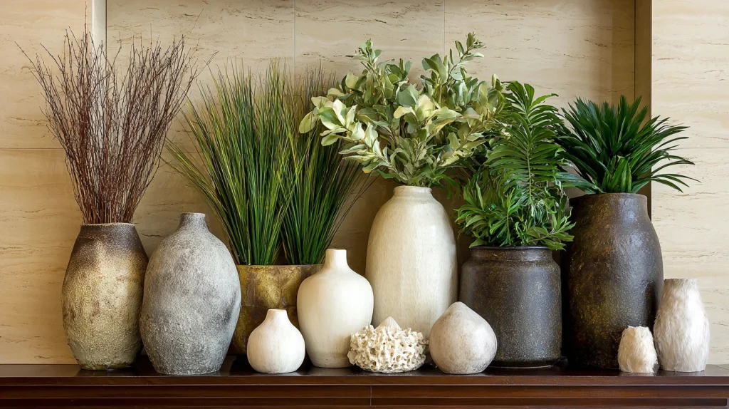 12 Modern Indoor Plants Styling Ideas 9 Mix Plant Decors with Natural Materials