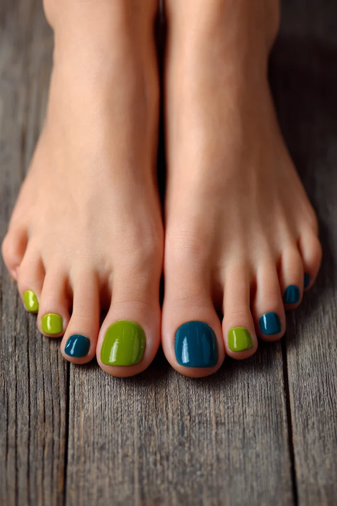 8 Best Toe Nails Summer Ideas 9 Mixed Green Toenail Colours for a Trendy Pedicure