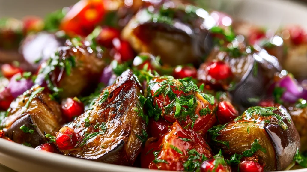 Moreish Aubergine Salad Recipe - Easy Roasted Eggplant Idea 2 Moreish Aubergine Salad