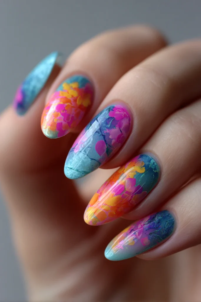 8 Short Almond Nails Summer Ideas 8 Nail Art Design with Bright Summer Colors
