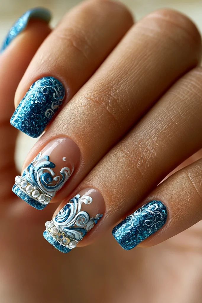 10 Light Brown Nails Ideas 8 Nail Art Designs 3D with Textured Swirls 1