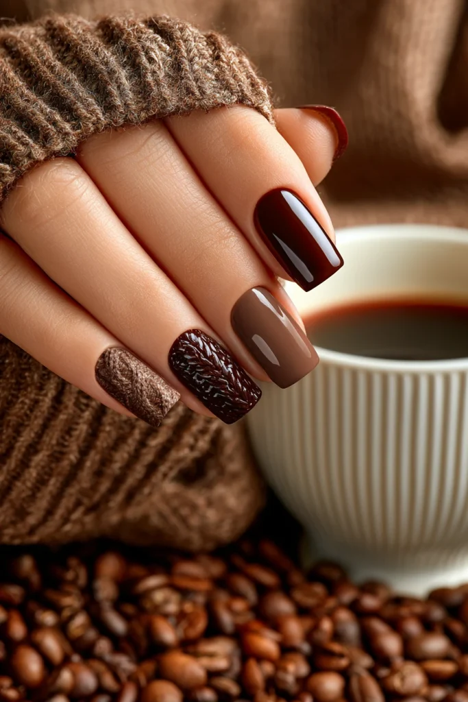 8 Coffee Brown Nails Design Ideas 5 Nail Art Designs Dark Colors Coffee Blend