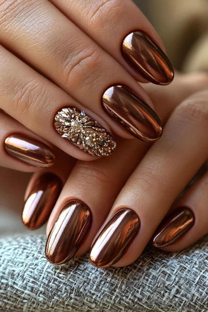 11 Chocolate Brown Nails Ideas 10 Nail Art Ideas 2026 with Brown Chrome