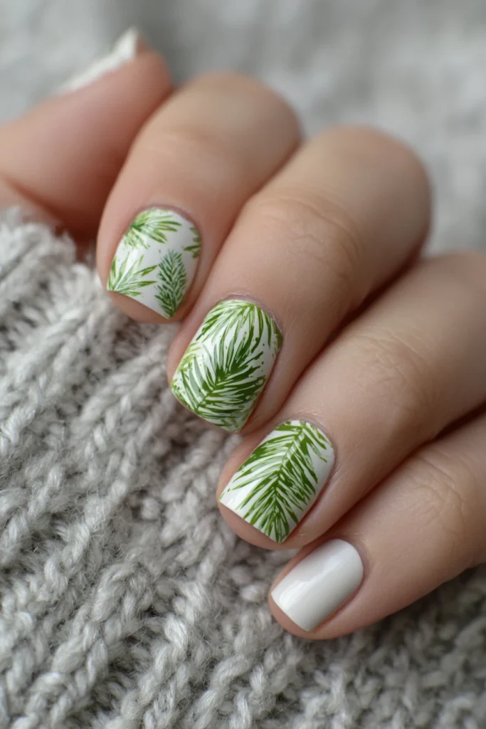 8 Best Long Summer Nails Ideas 7 Nail Art for Vacation with Palm Leaf Accents