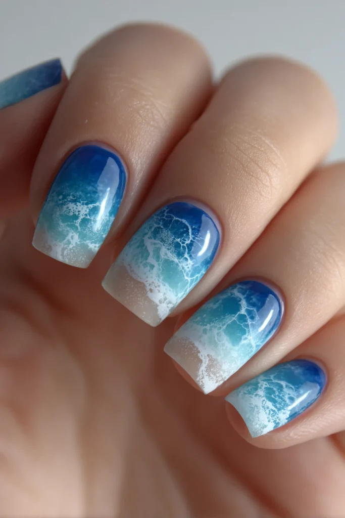 9 Pretty Summer Nails Ideas 8 Nail Designs for Beach Vacation with Ocean Blues