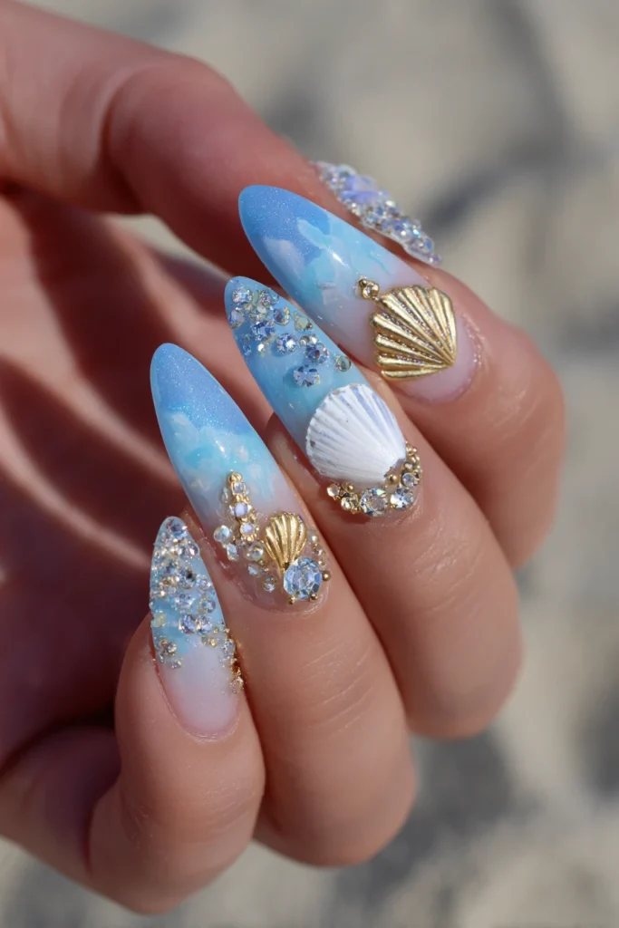 9 Pretty Summer Nails Ideas 6 Nails Acrylic Beach Summer Glam