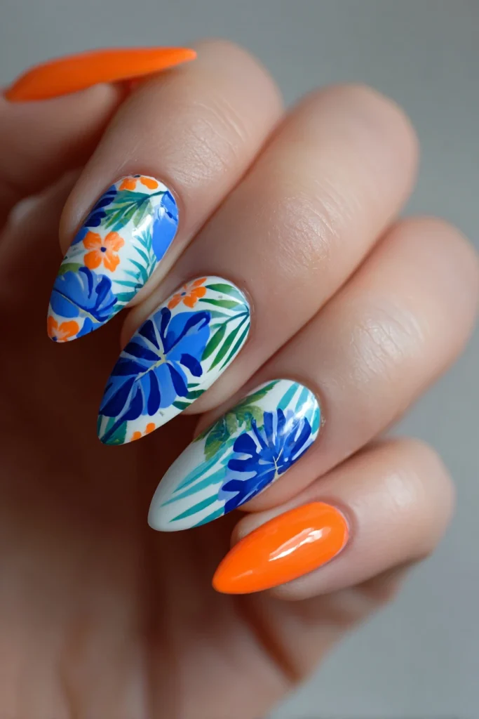8 Pink and Yellow Summer Nails Ideas 4 Nails Acrylic Summer Bold Design