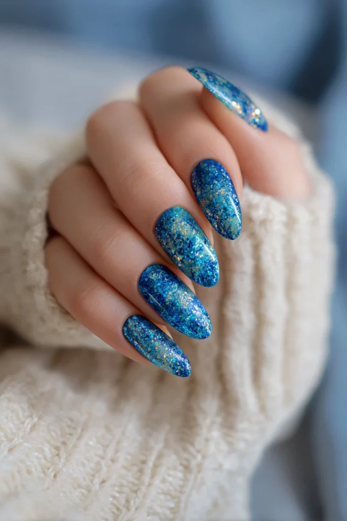 11 Special Summer Nails Aura Ideas 4 Ocean Blue Aura Nails