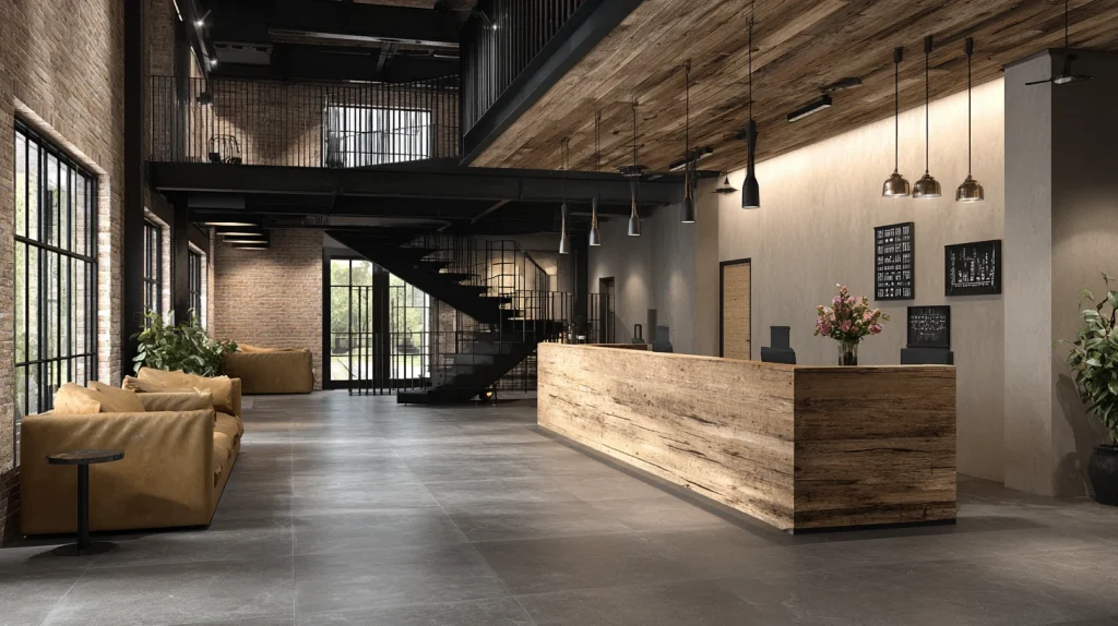 9 Best Office Reception Interior Design Ideas 8 Office Reception Design Industrial with Natural Elements