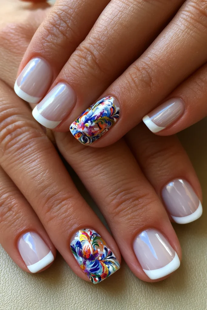 8 Brown Nails Acrylic Ideas 9 Old School French Tip Nails With Design