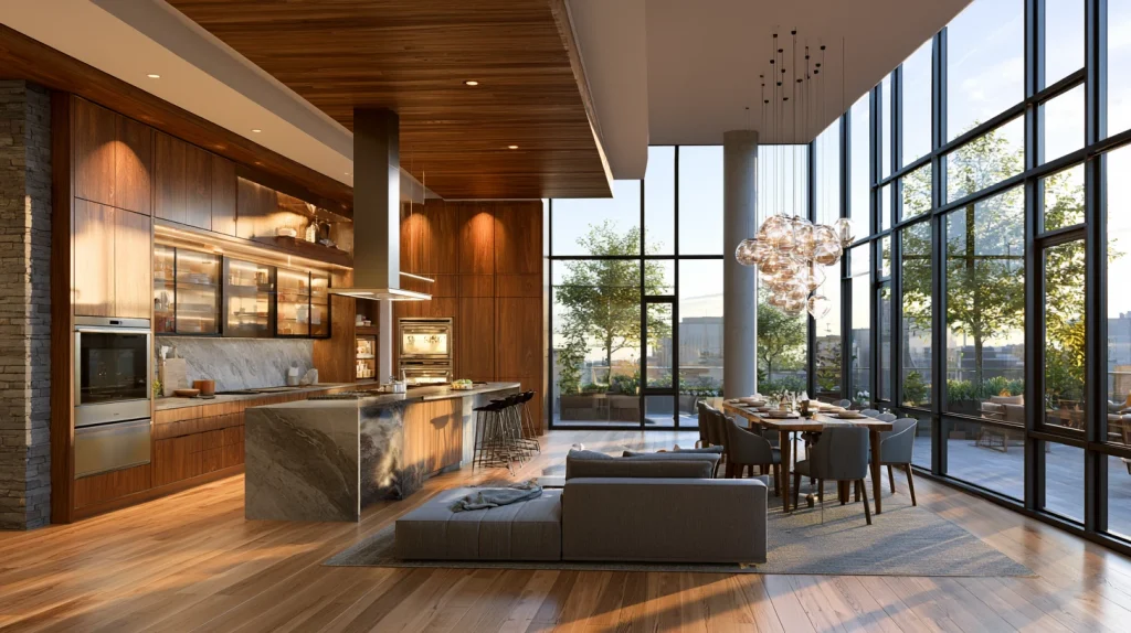 12 Special Open Kitchen Design Ideas 12 Open Kitchen with Floor to Ceiling Windows