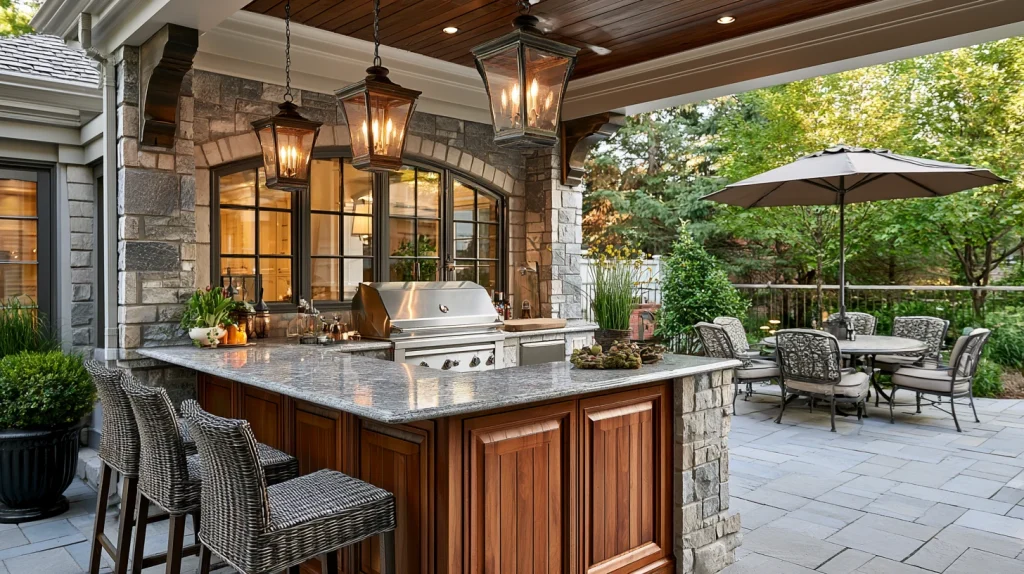 9 Modern Outdoor Kitchen Design Ideas 5 Outdoor BBQ Bar with Counter Seating