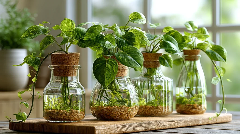12 Famous Water Plants Indoor Ideas 2 Pothos in Glass Vases