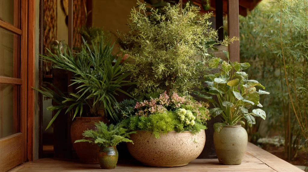 12 Most Famous Small Terrace Garden Ideas 3 Potted Plant Arrangement for Simple Garden Style