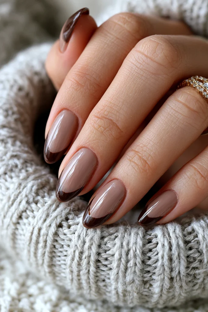 10 Brown French Tip Nails Ideas 10 Really Cute Nails with Almond Brown Tips