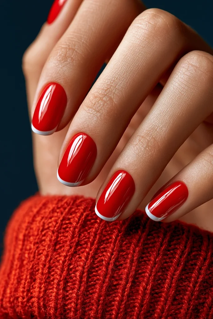 8 Red and Gold Nails Ideas 4 Red Nails Gold Design with Glitter Tips