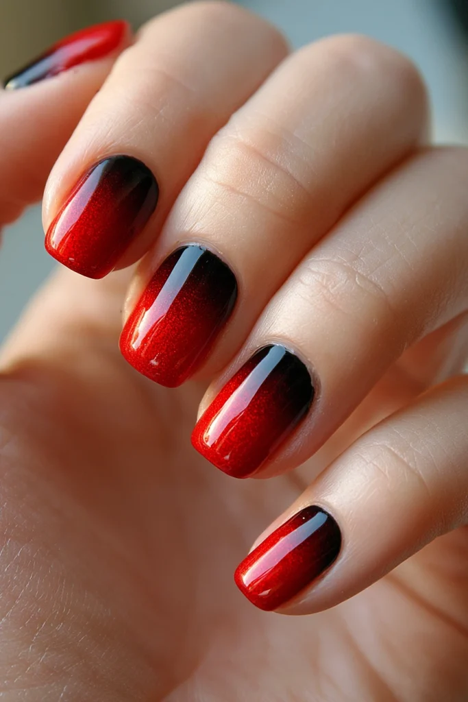 9 Red and Black Nails Ideas 10 Red and Black Floral Nail Design