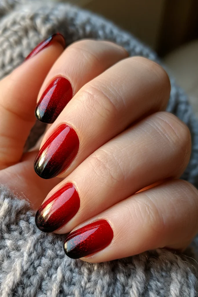 9 Red and Black Nails Ideas 7 Red and Black Ombre Nails