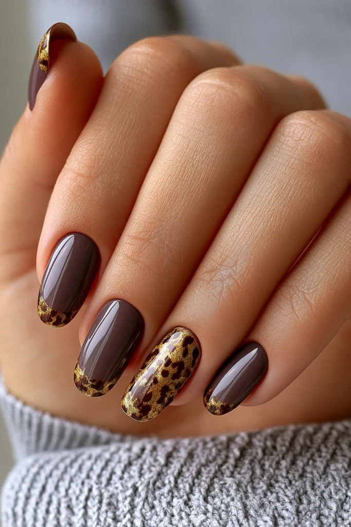 12 Brown French Nails Ideas 10 Short Acrylic Nails Designs with Matte Brown Tips
