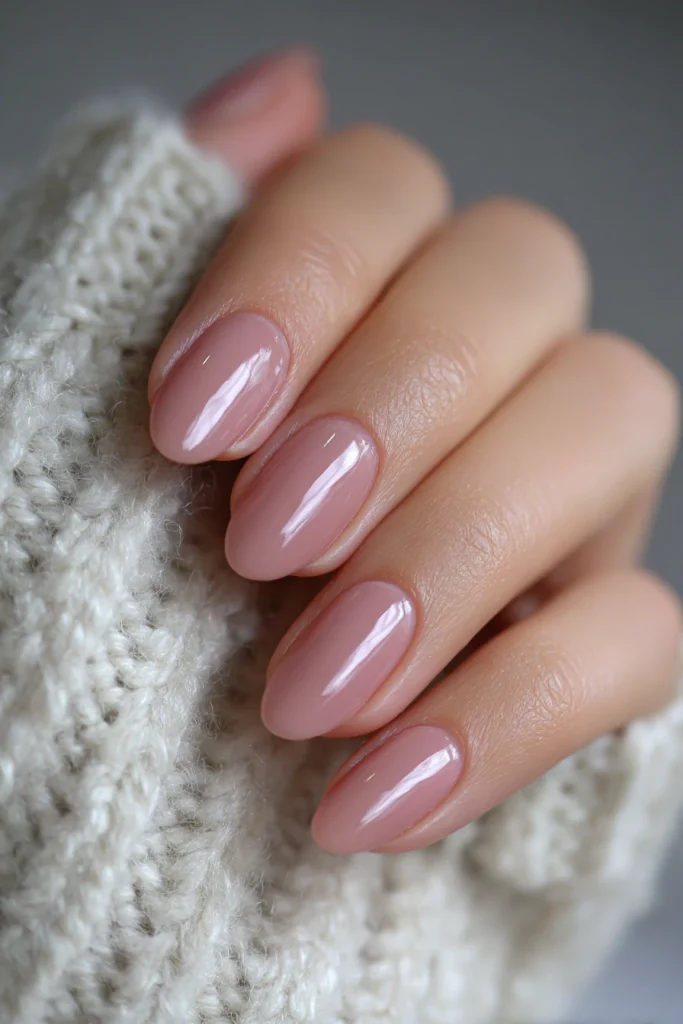 9 Light Blue Summer Nails Ideas 3 Short Oval Nails with Gloss Finish