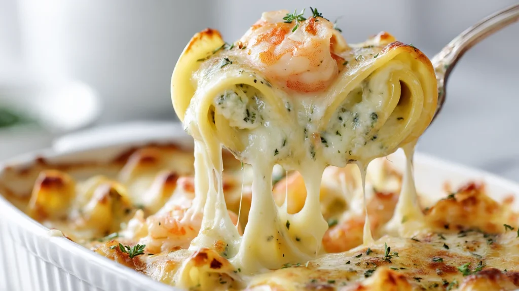 Shrimp Stuffed Pasta Rolls - Creamy & Cheesy Dinner Idea 2 Shrimp Stuffed Pasta Rolls