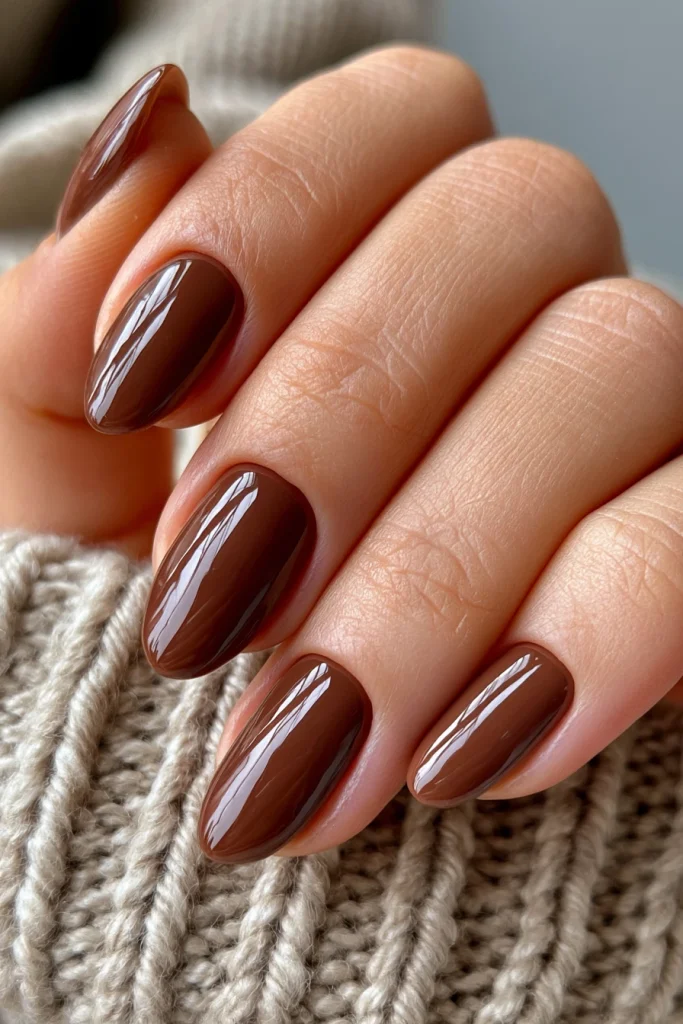 8 Coffee Brown Nails Design Ideas 3 Simple Brown Nails Almond Shape