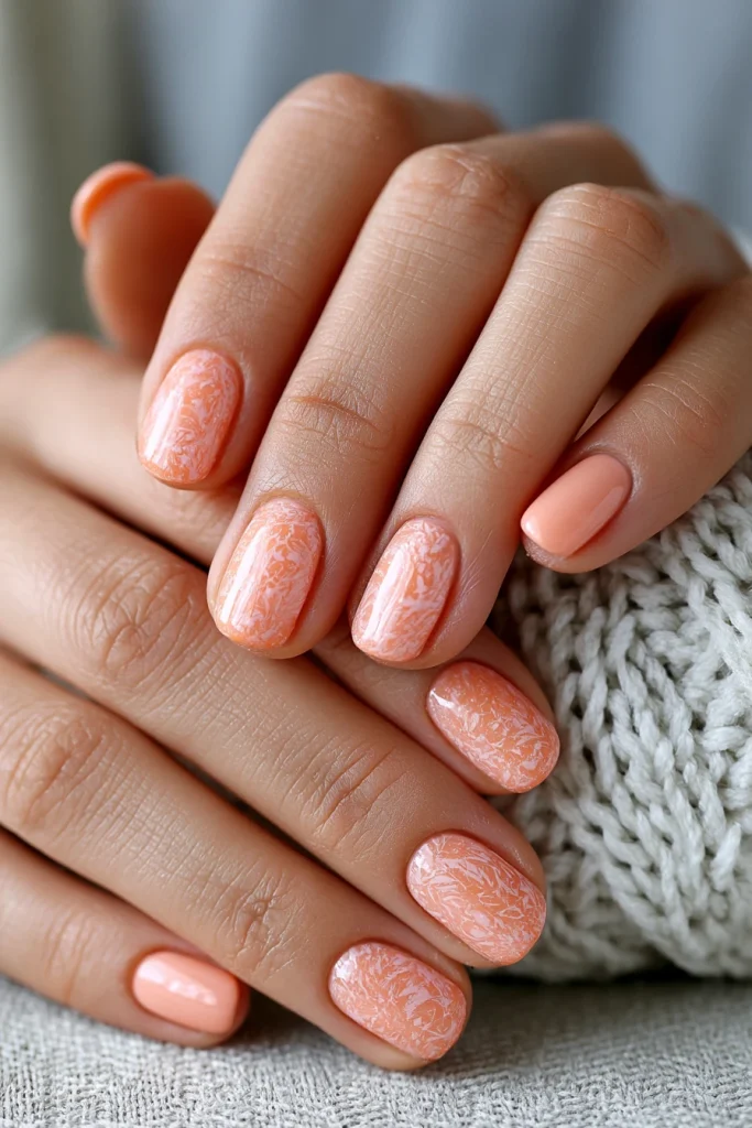 8 Short Glazed Donut Nails Ideas 9 Soft Peach Glazed Donut Nails