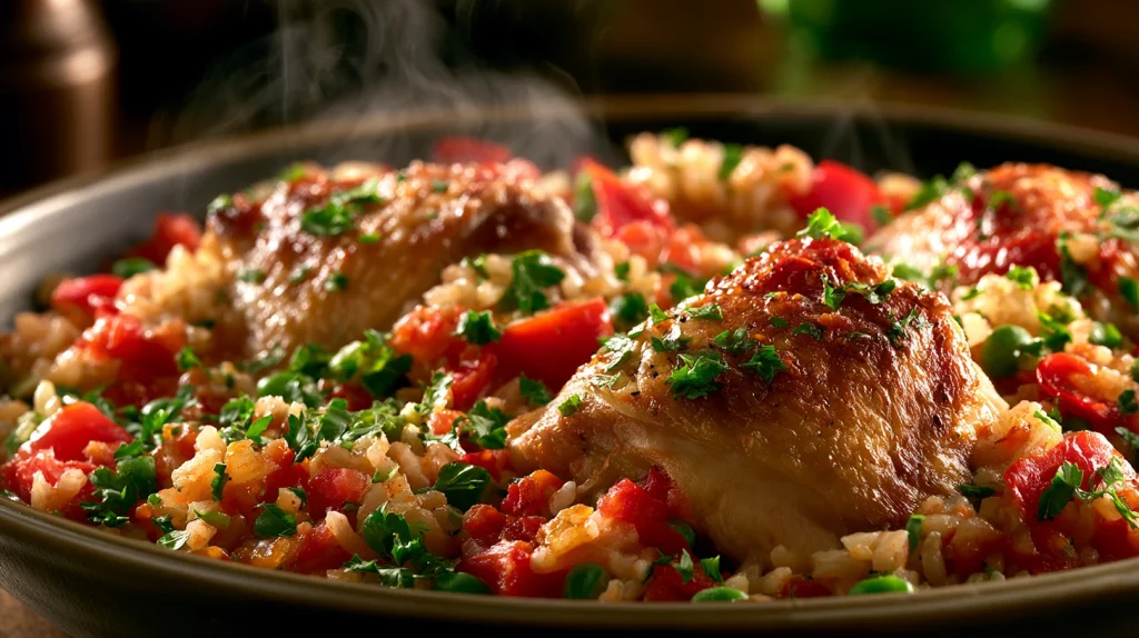 Spanish Chicken and Rice - Easy Dutch Oven Dinner Recipe 8 Spanish Chicken and Rice