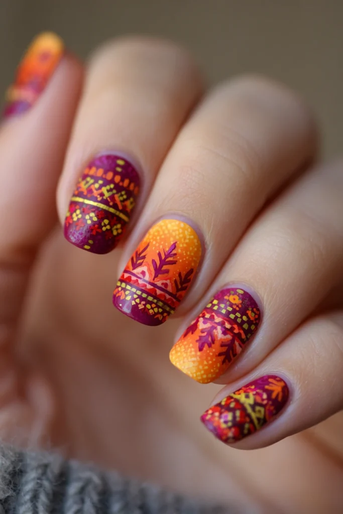 9 Summer Boho Nails Ideas 5 Spanish Nail Designs with Warm Colors