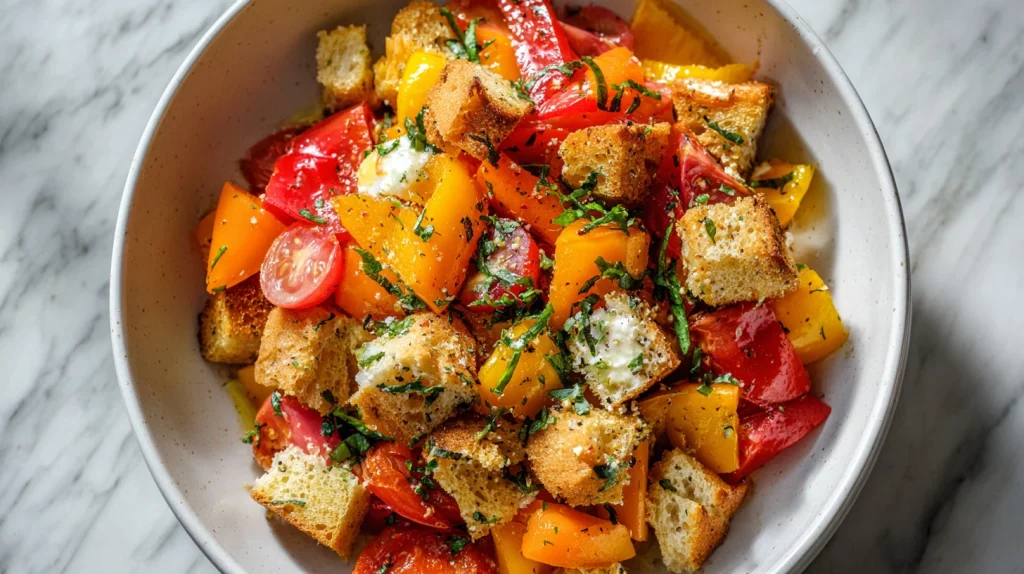 Sweet Pepper Panzanella Salad - Fresh Summer Flavor 11 Sweet Pepper Panzanella Salad