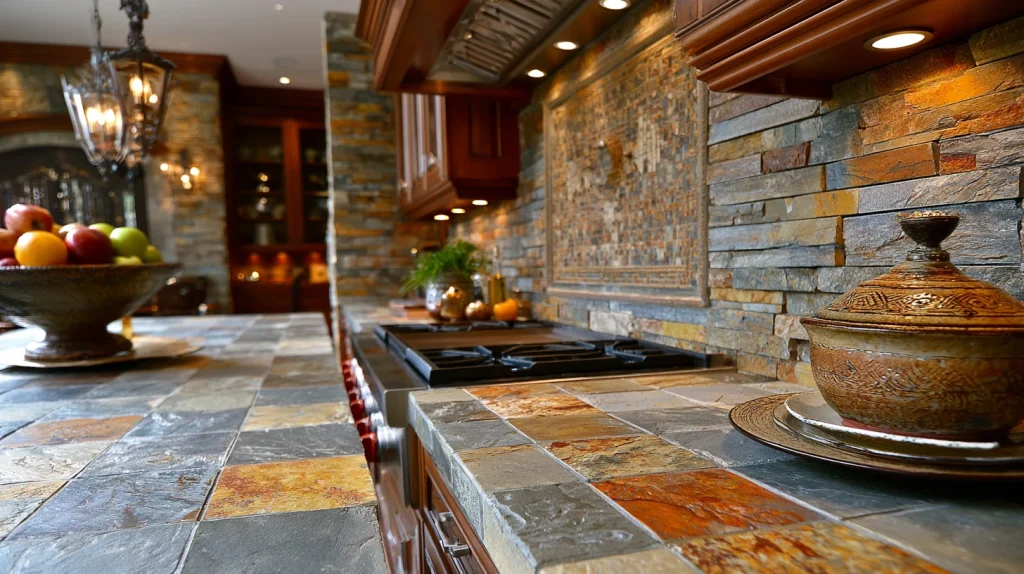 12 Modern Kitchen Backsplash Ideas for Brown Cabinets 12 Textured Stone Backsplash Rustic Elegance