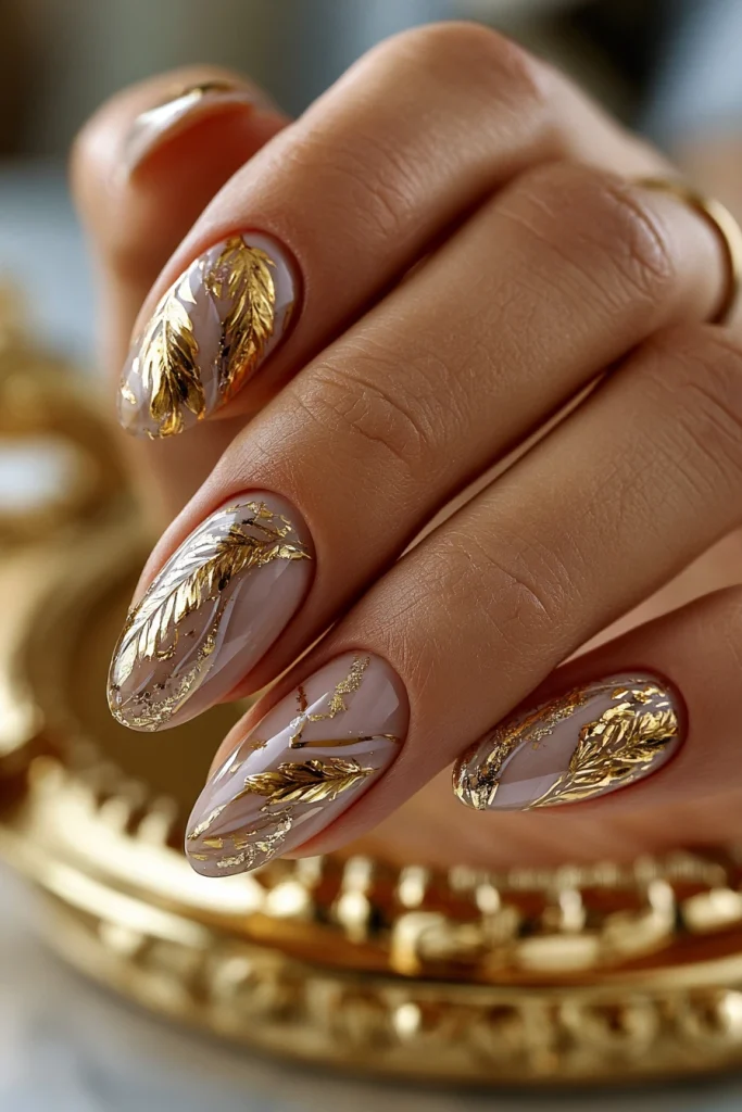 10 Light Brown Nails Ideas 4 Trendy Classy Nails with Gold Details 1