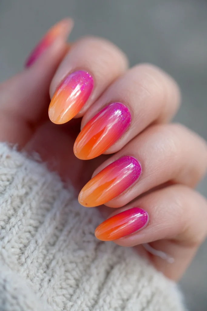10 Bold Summer Nails Ideas 3 Tropical Sunset Ombre Nails