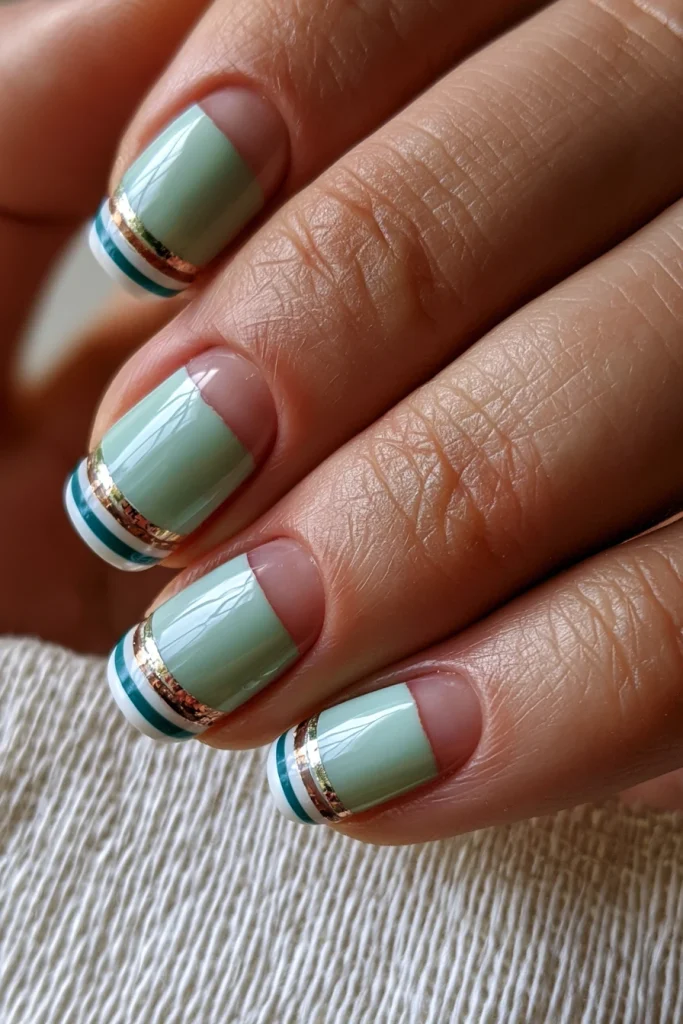 12 Brown French Nails Ideas 9 Unique Acrylic Nails with Double French Lines