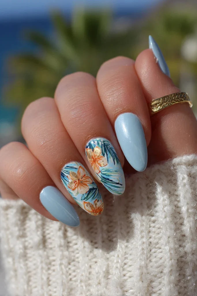 9 Pretty Summer Nails Ideas 3 Vacation Nail Ideas Almond Shape 2