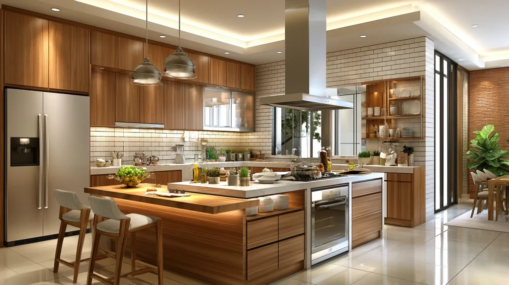 12 Special Open Kitchen Design Ideas 9 Wet Kitchen and Dry Kitchen Combination