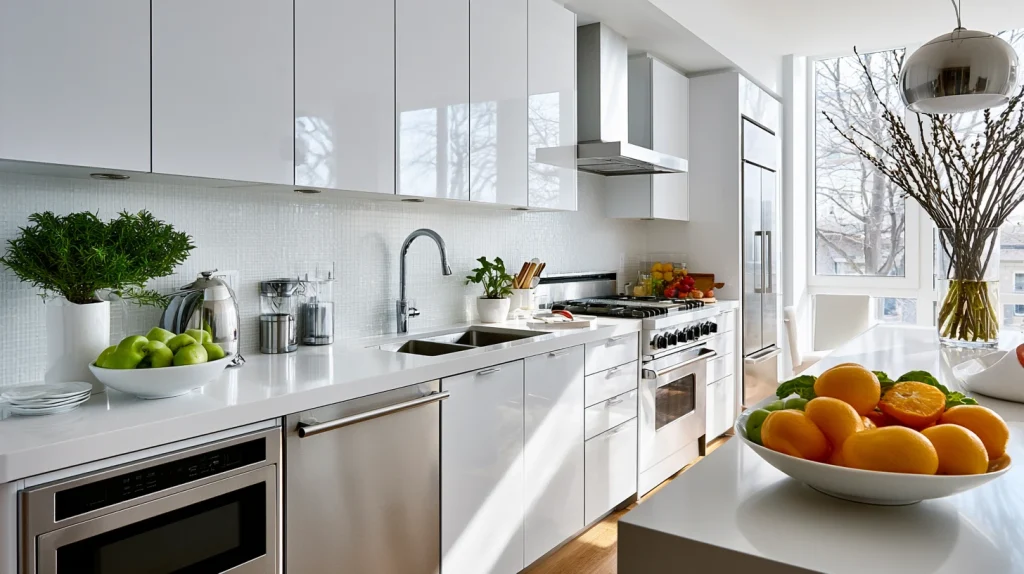 9 Unique Kitchen Backsplash Ideas 2 White Counters and Backsplash Minimal Look