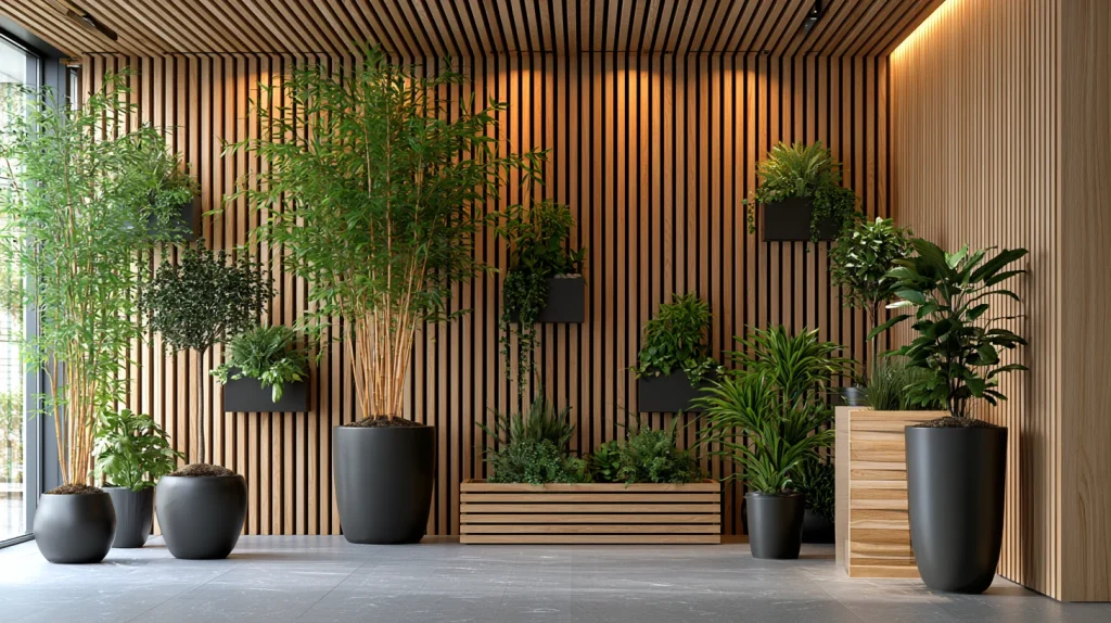 10 Special Artificial Plants Indoor Decor Ideas 2 Wood Slat Plant Wall Indoor for Modern Backdrops