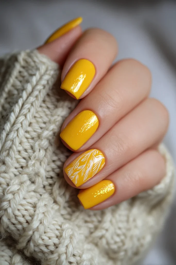 8 Summer Stiletto Nails Ideas 4 Yellow Nails with Summer Shine