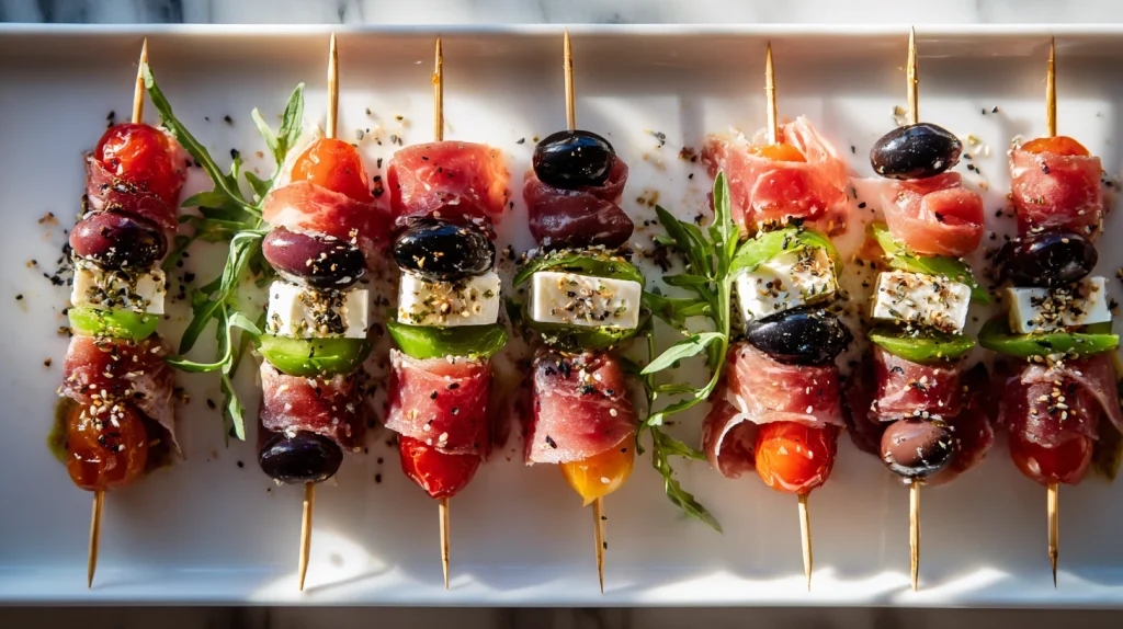 Easy Antipasto Skewers - Best Italian Flavored Appetizer 11 Antipasto Skewers